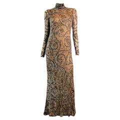 Ralph Lauren Collection Otoño 2001 Vestido de seda con abalorios y espalda abierta
