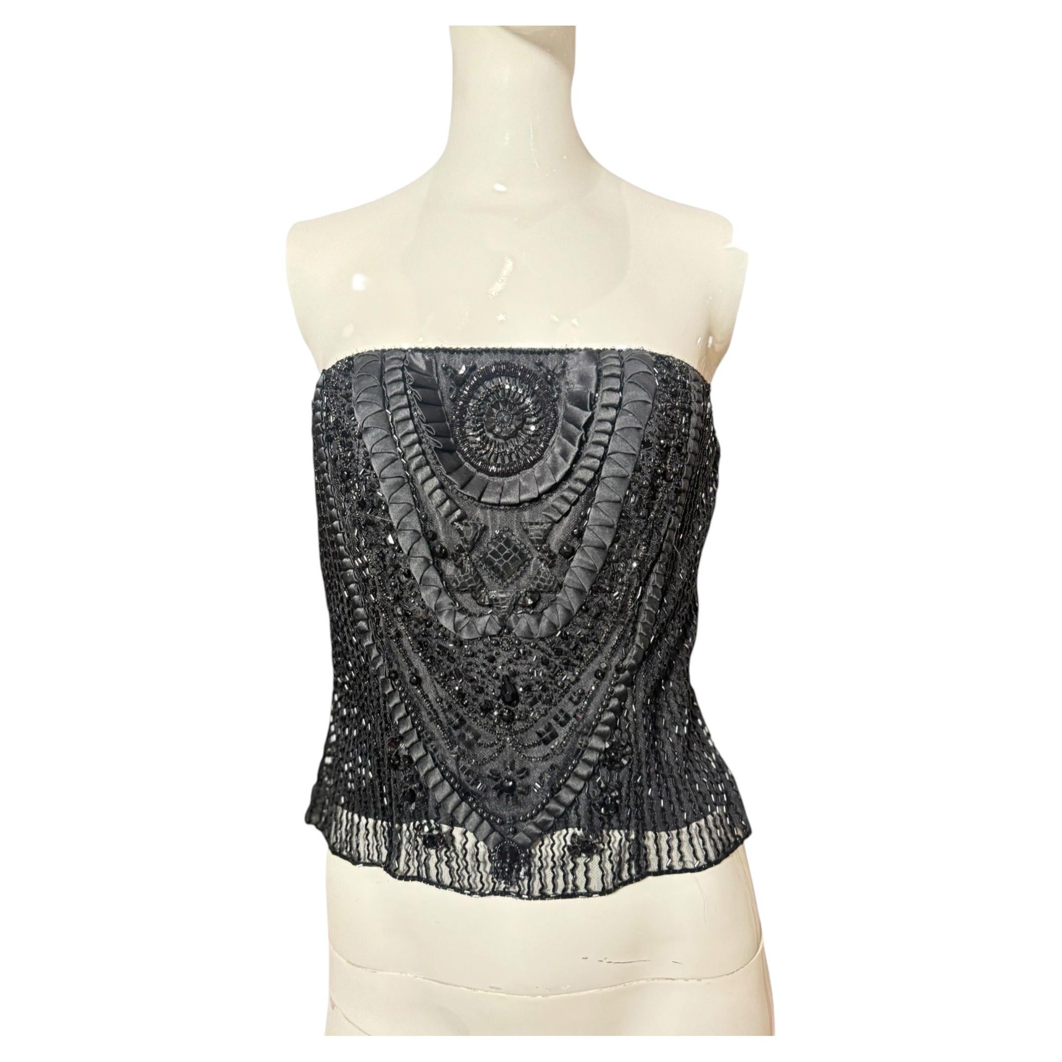 Vintage Ralph Lauren Purple Label Couture Hand-Beaded Bustier, NWOT