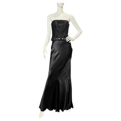 Ralph Lauren Collection Fall 2005 Black Silk Bias-Cut Evening Skirt, Size 8
