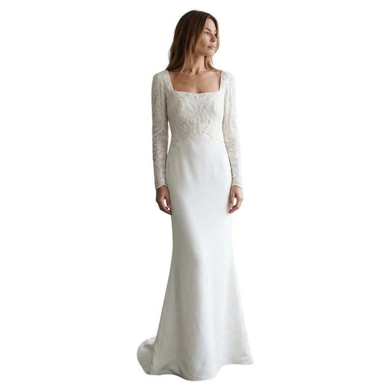 Badgley Mischka Attributed Ivory Beaded Lace Silk Bridal Gown, Circa 2000 For Sale at 1stDibs Badgley Mischka Attributed Ivory Beaded Lace Silk Bridal Gown, Circa 2000 For Sale at 1stDibs