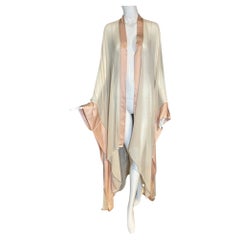 'Colleema' Handmade Upcycled Silk Kimono w/ Hand-Painted & Sewn Floral Motif