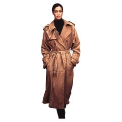 Ralph Lauren Collection Tan Suede Double-Breasted Runway Trench Coat, F/W 1996