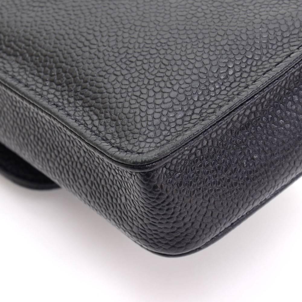 Chanel Black Caviar Leather Shoulder Case Bag For Sale 3