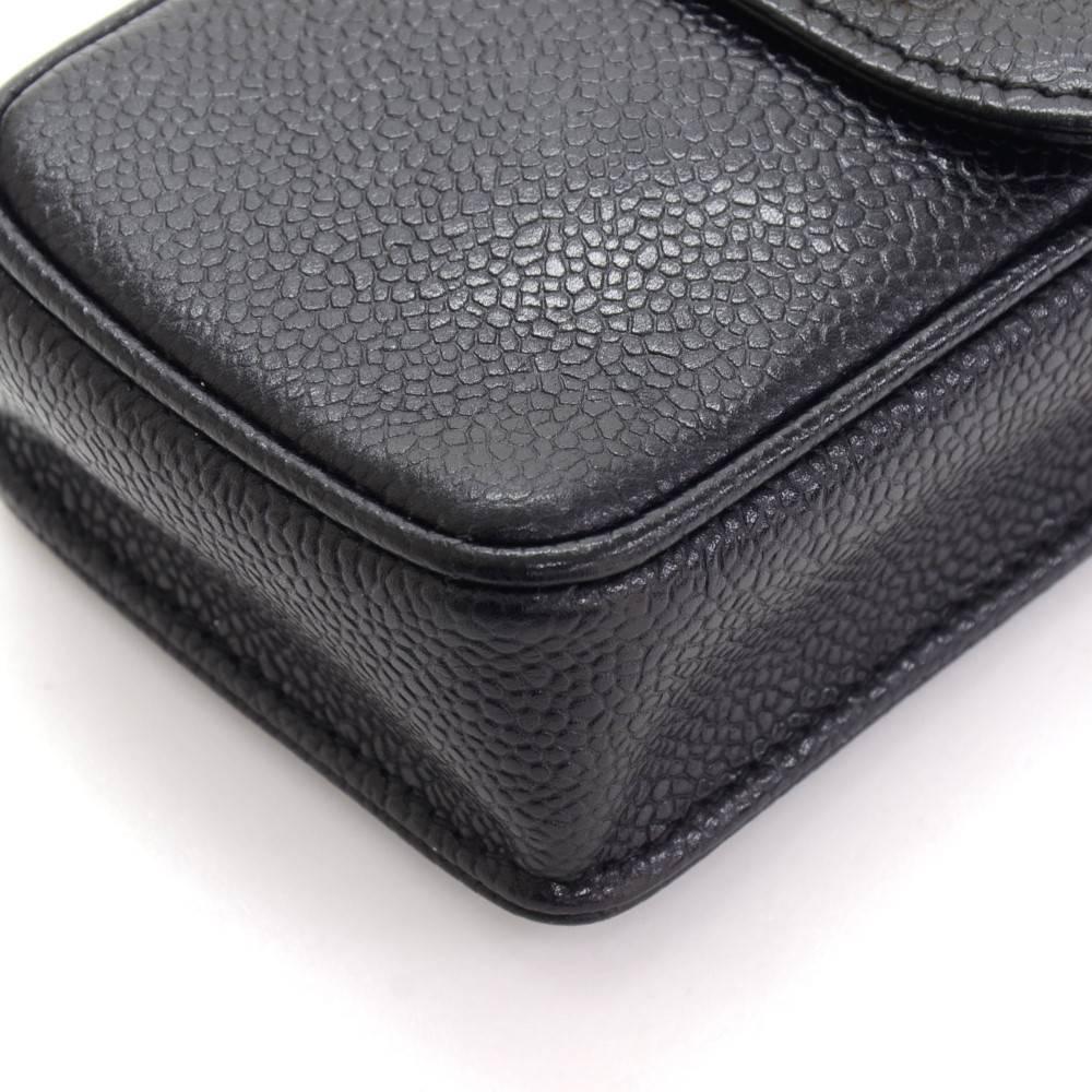 Chanel Black Caviar Leather Shoulder Case Bag For Sale 4