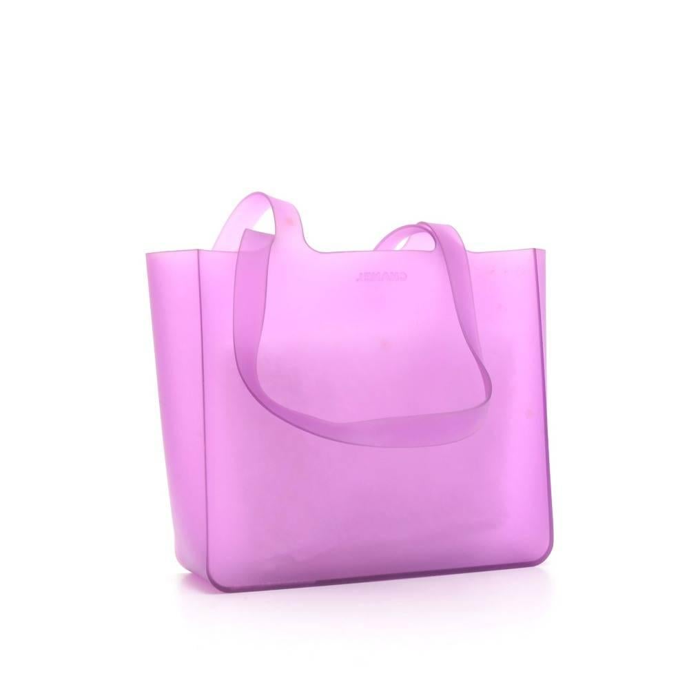 Chanel Purple Rubber Shoulder Tote Bag 1