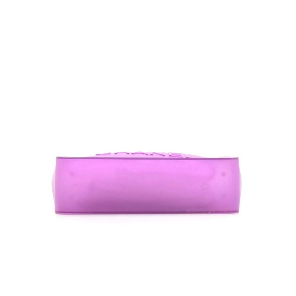 Chanel Purple Rubber Shoulder Tote Bag 2
