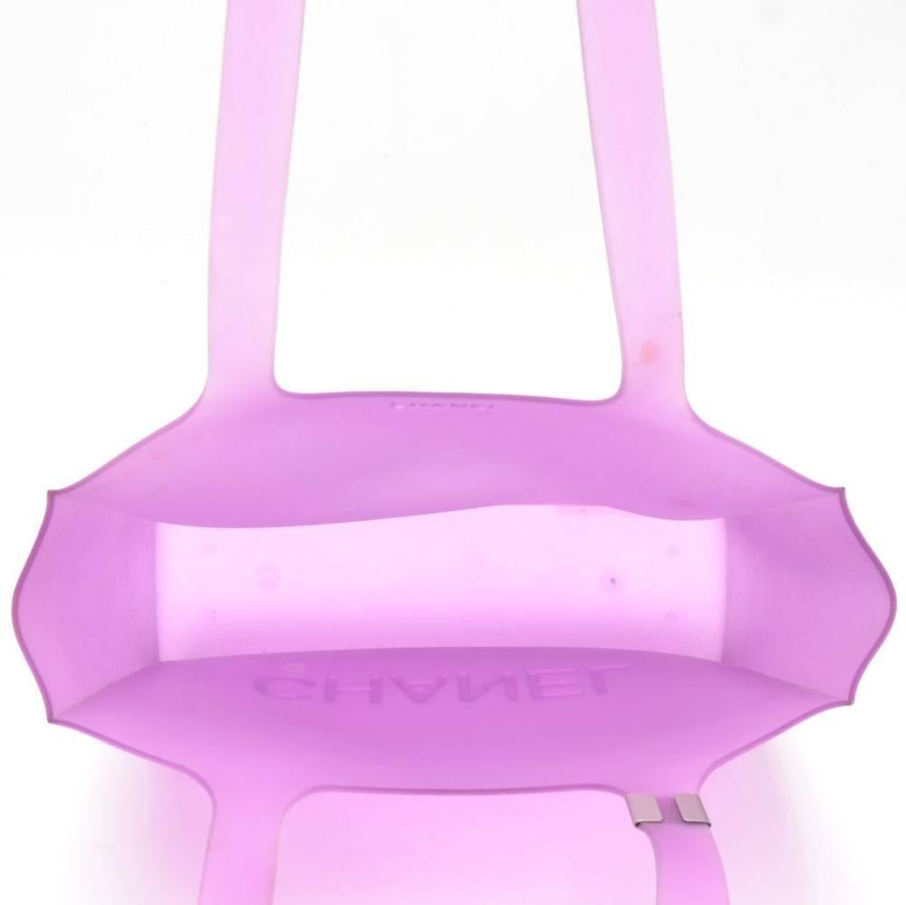 Chanel Purple Rubber Shoulder Tote Bag 6