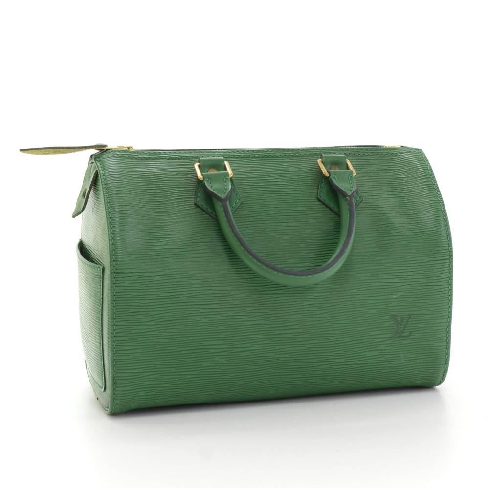 Gray Vintage Louis Vuitton Speedy 25 Green Epi Leather City Hand Bag