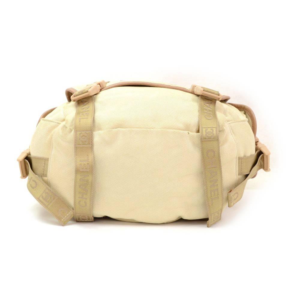 Chanel Sports Line Beige Canvas Backpack Bag 2