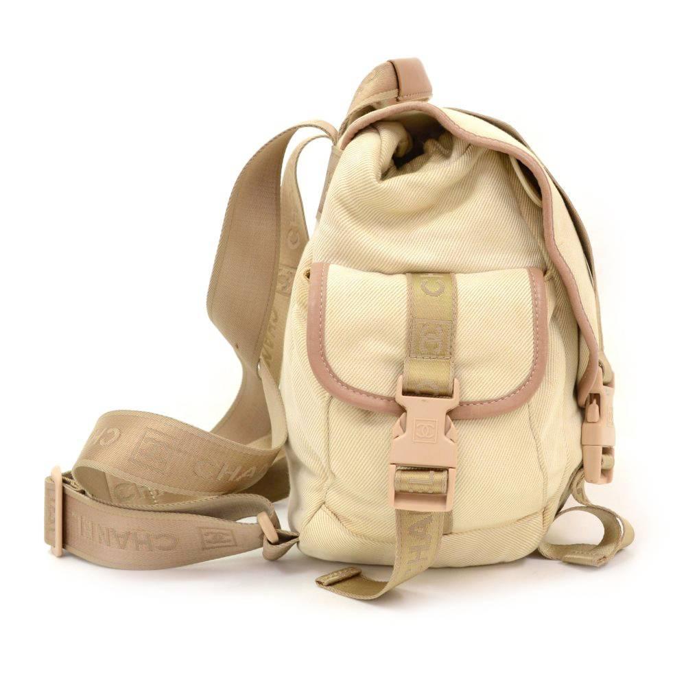 Women's Chanel Sports Line Beige Canvas Backpack Bag
