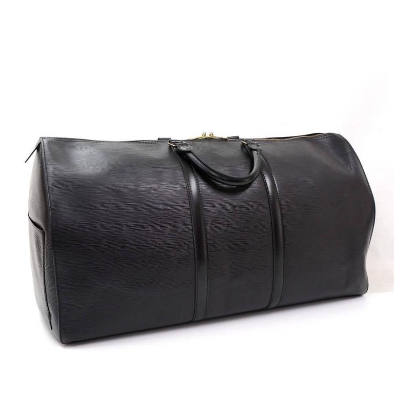 Vintage Louis Vuitton Keepall 60 Black Epi Leather Duffle Travel Bag at  1stDibs