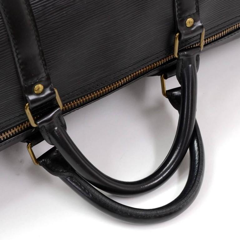 Louis Vuitton Black Epi Leather Noir Keepall 60 Duffle Bag 855474