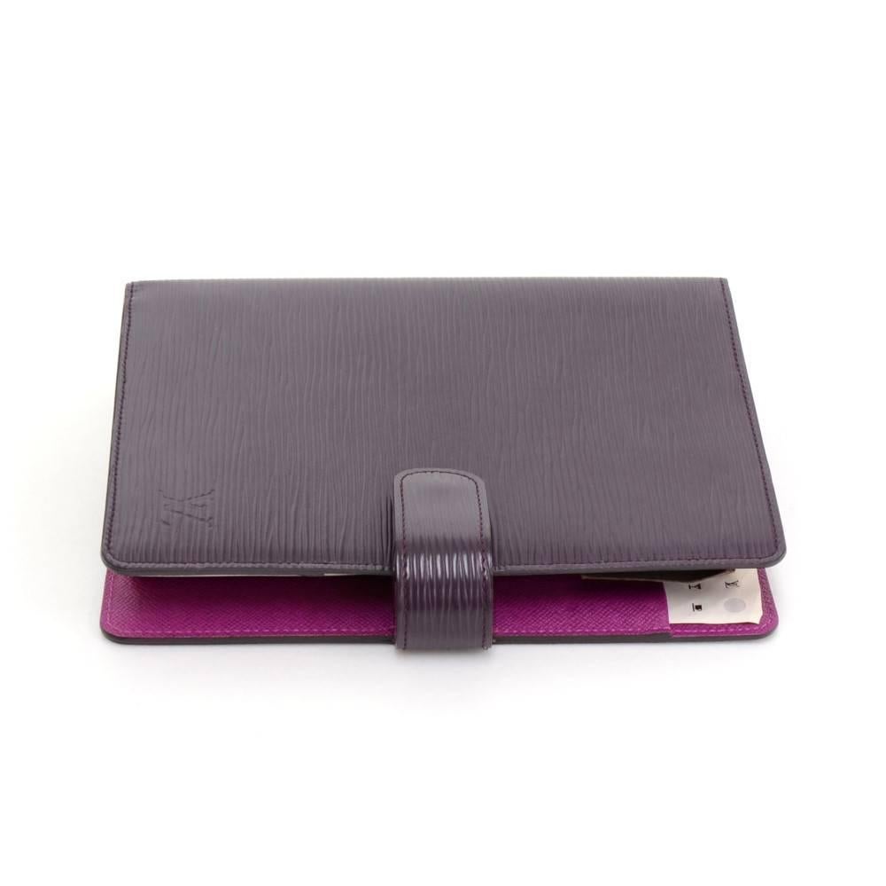 Women's Louis Vuitton Agenda Fonctionnel MM Cassis Purple Epi Leather Agenda Cover