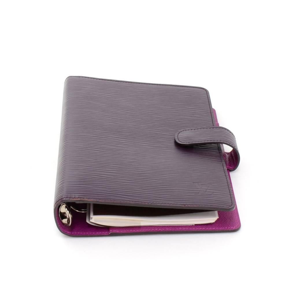 Gray Louis Vuitton Agenda Fonctionnel MM Cassis Purple Epi Leather Agenda Cover