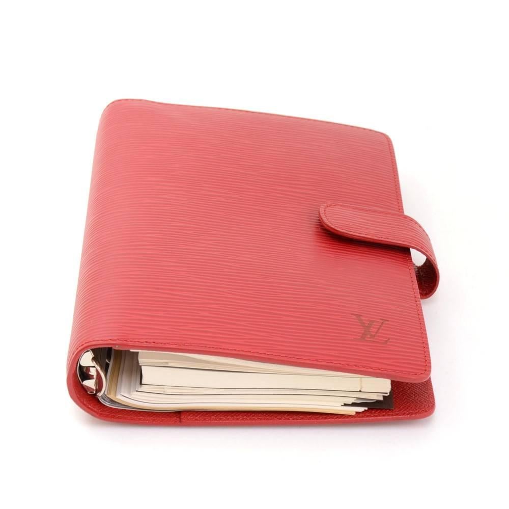 Louis Vuitton Agenda Functionnel MM Red Epi Leather Agenda Cover In Excellent Condition In Fukuoka, Kyushu