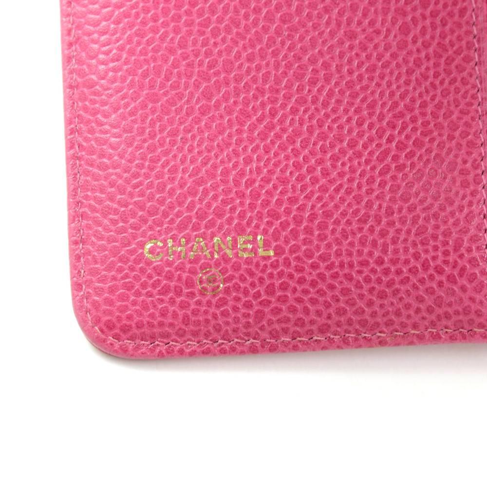 Chanel Pink Caviar Leather 6 Rings Large Agenda Cover 3