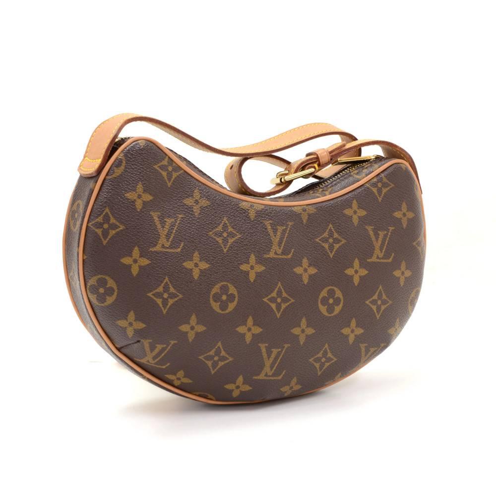 Brown Louis Vuitton Pochette Croissant Monogram Canvas Shoulder Handbag