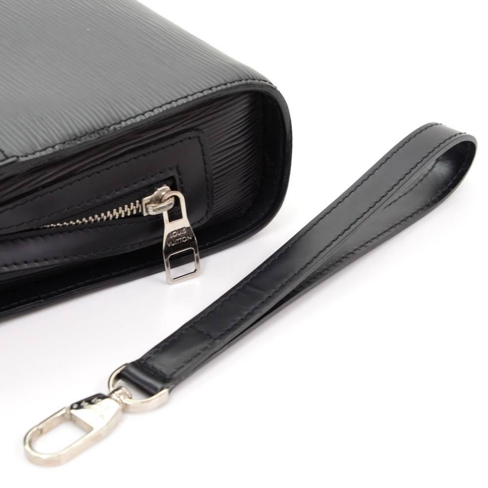 Men's Louis Vuitton Hoche Black Epi Leather Wristlet Clutch Men Bag