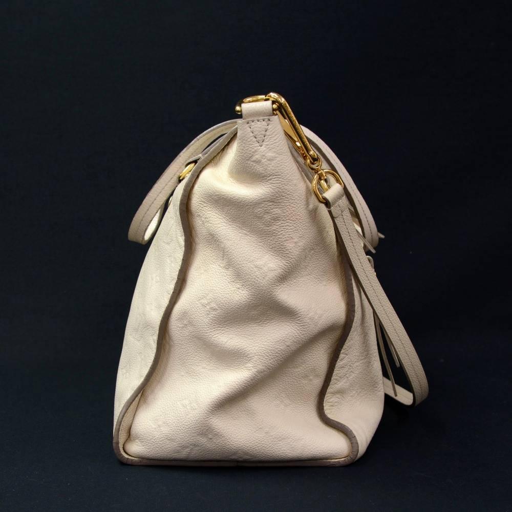Women's Louis Vuitton Lumineuse PM White Orient Empreinte Leather 2way Bag