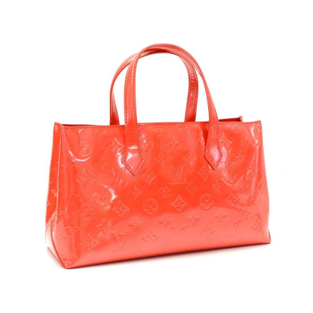 Louis Vuitton Willshire Red Vernis Leather Hand Bag In Excellent Condition For Sale In Fukuoka, Kyushu