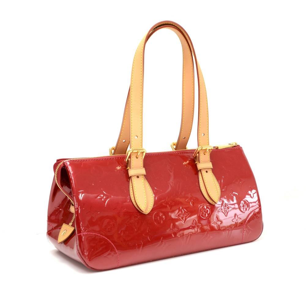 Louis Vuitton Rosewood Avenue Red Pomme D'amour Vernis Leather Shoulder Hand Bag 1