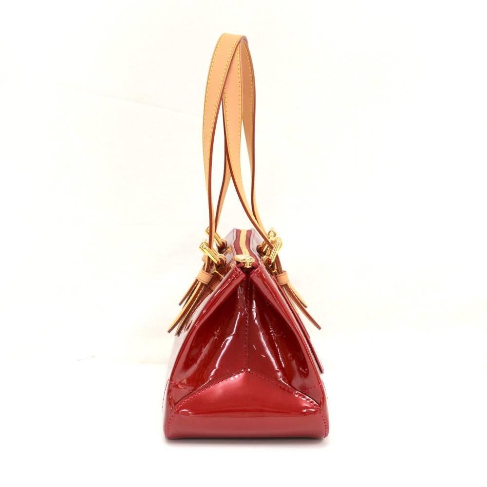 Women's Louis Vuitton Rosewood Avenue Red Pomme D'amour Vernis Leather Shoulder Hand Bag