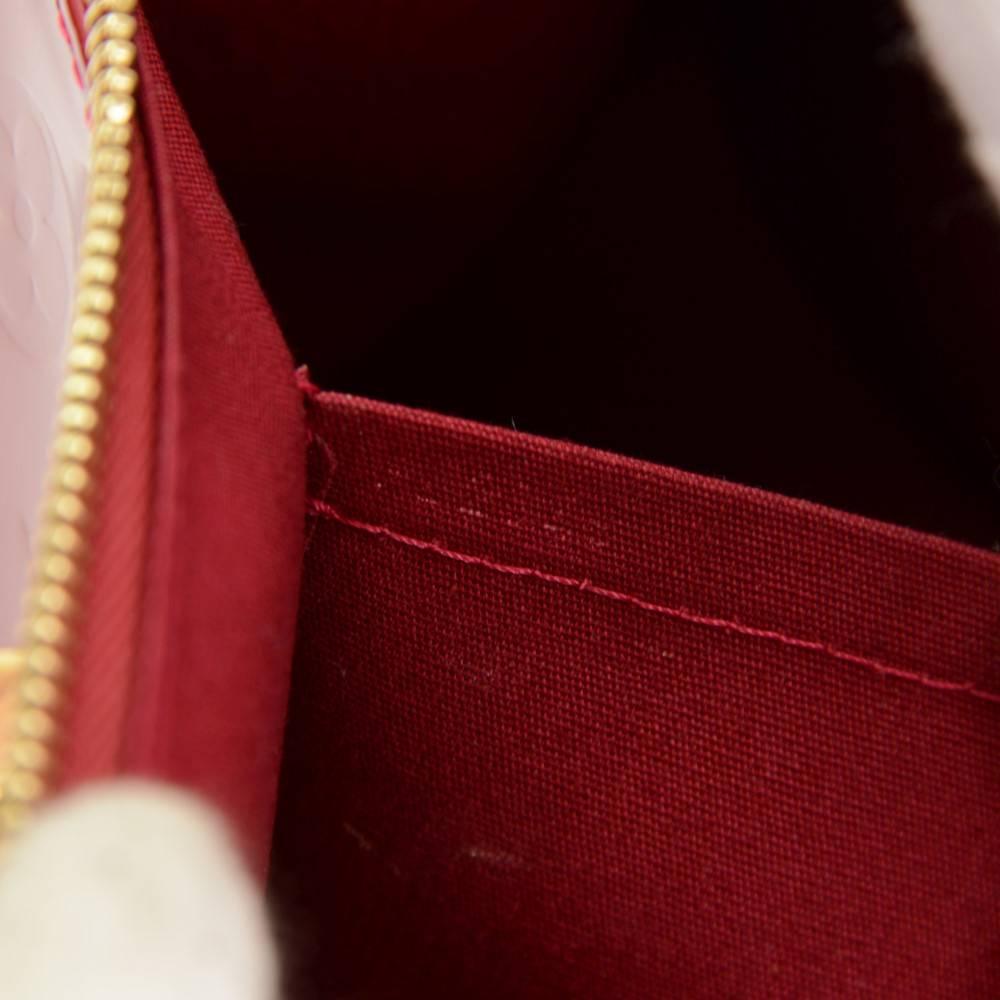 Louis Vuitton Rosewood Avenue Red Pomme D'amour Vernis Leather Shoulder Hand Bag 5