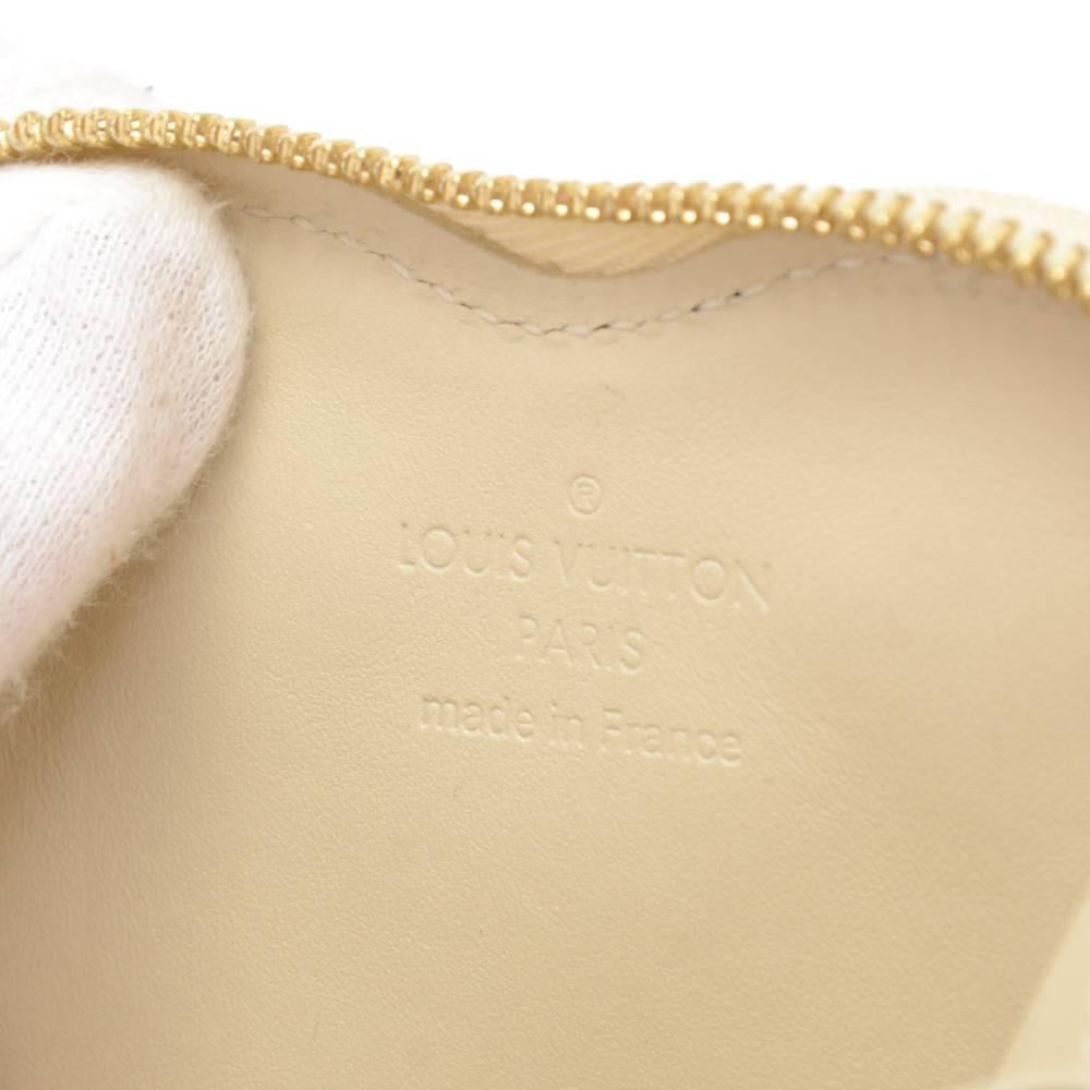 Louis Vuitton Porte Monnaies Cruer Beige Vernis Leather Heart Shaped Coin Case In Excellent Condition In Fukuoka, Kyushu