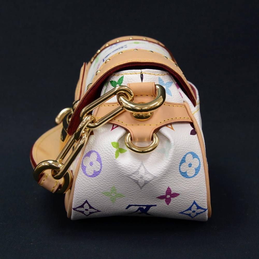 Bolso de mano Louis Vuitton Marilyn Blanco Multicolor Monograma Lienzo en Excelente Estado en Fukuoka, Kyushu