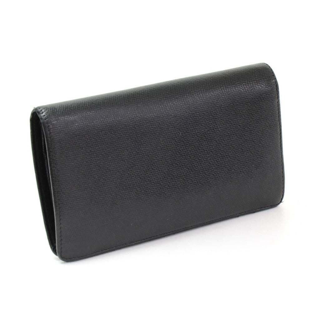 Women's Chanel Black Caviar Leather Coco Button Bi-fold Long Wallet