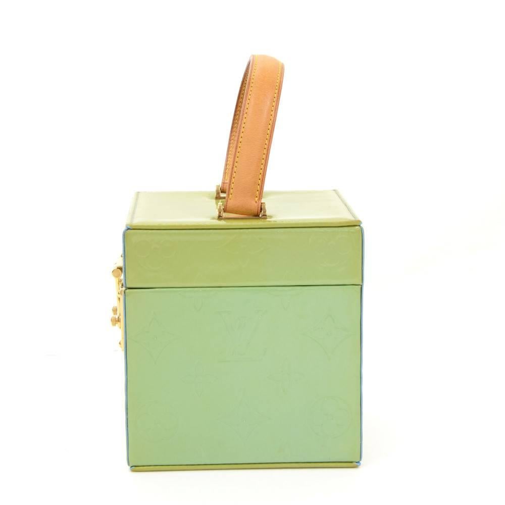 Beige Louis Vuitton Bleeker Green Vernis Leather Cosmetic Case HandBag