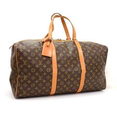 Louis Vuitton Sac Souple 55 Monogram Canvas Duffle Travel Bag