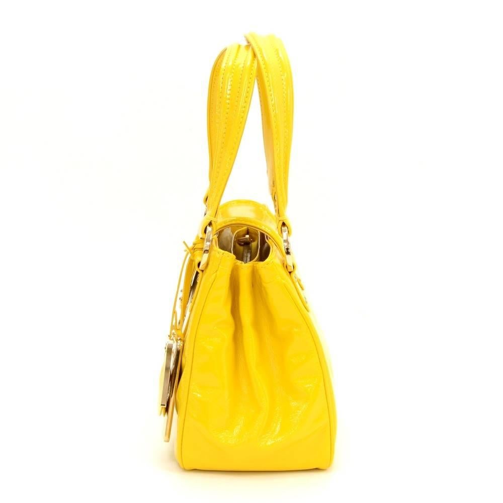 Women's Louis Vuitton Yellow Sac Bicolore Vernis Leather Hand Bag - 2003 Limited
