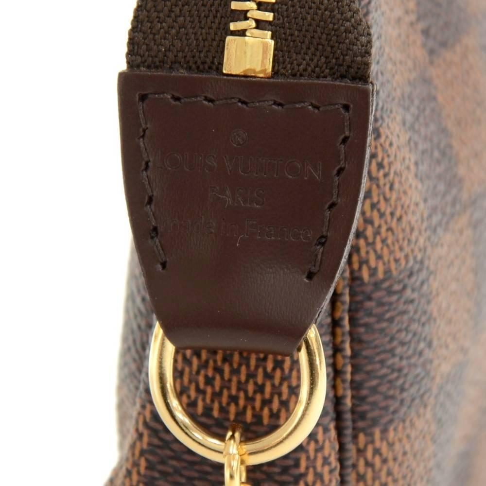 Louis Vuitton Mini Pochette Accessories Ebene Damier Canvas Pouch Bag 2