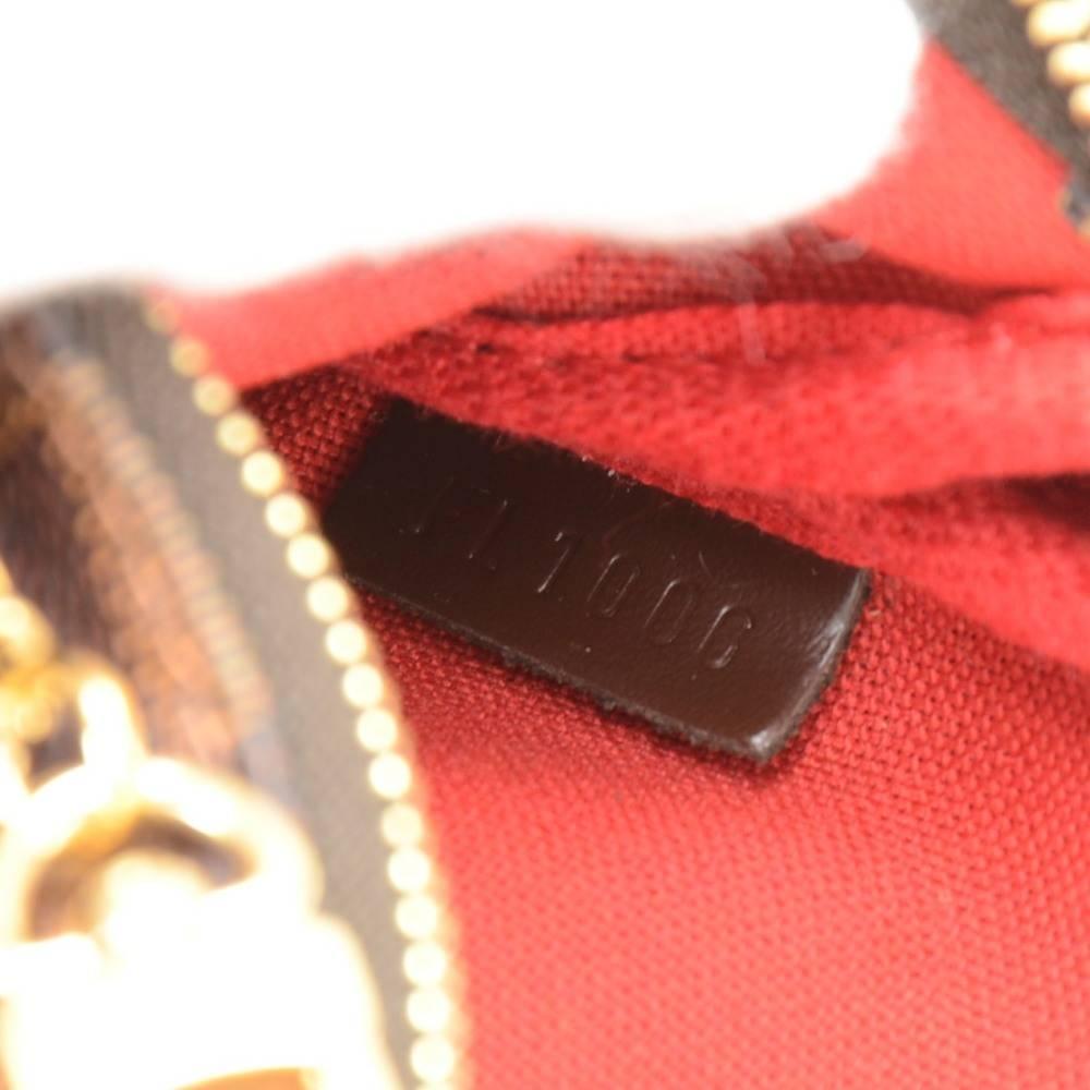 Louis Vuitton Mini Pochette Accessories Ebene Damier Canvas Pouch Bag 4