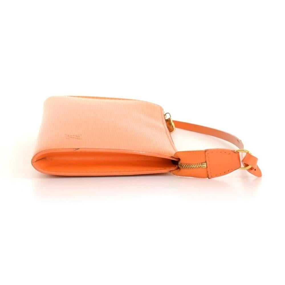 Louis Vuitton Pochette Accessories Orange Epi Leather Hand Bag 1