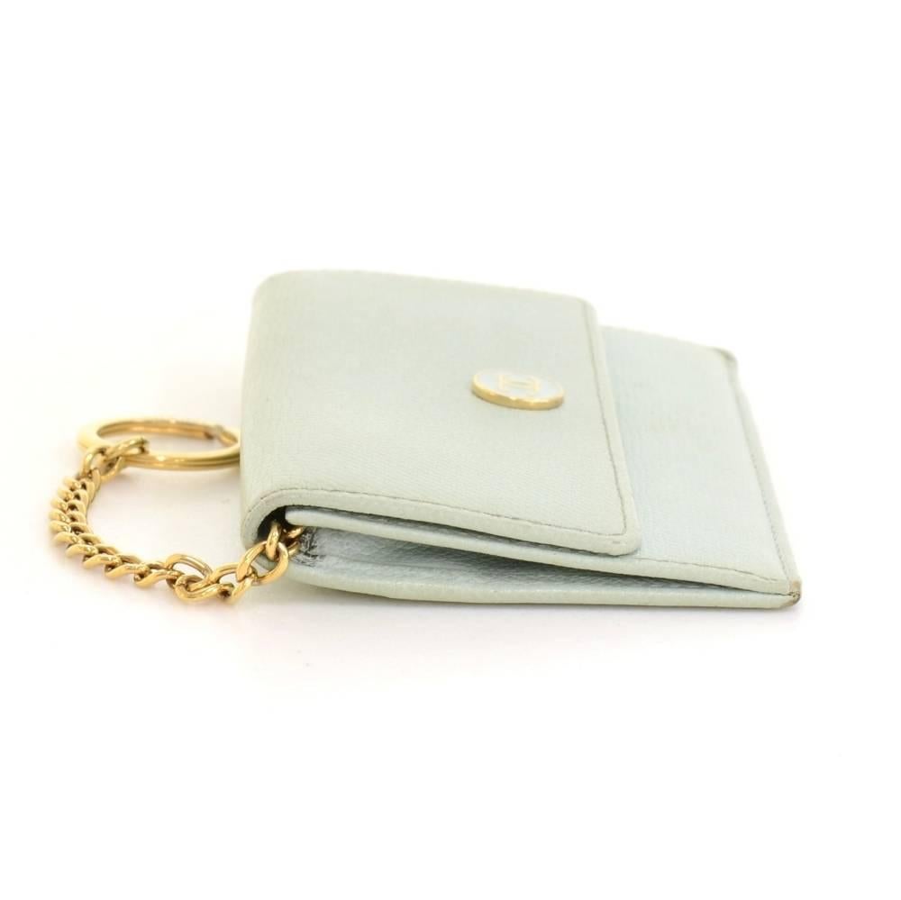 Chanel Cyan Caviar Leather Coco Button Coin / Card Case on Chain In Good Condition In Fukuoka, Kyushu