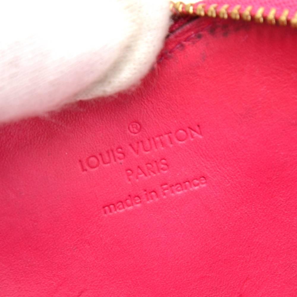 Louis Vuitton Porte Monnaies Cruer Pink Fuchsia Vernis Leather Heart Coin Case 4