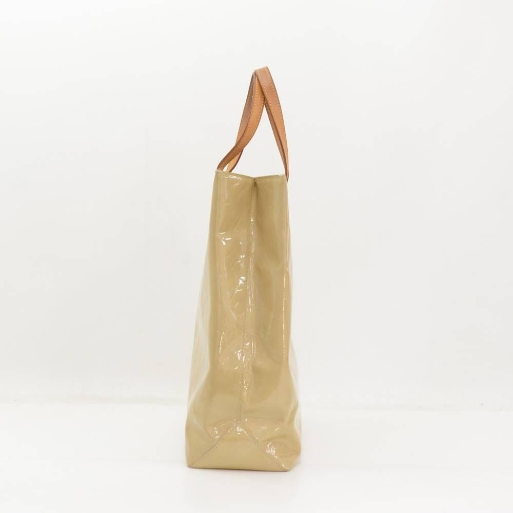 Women's Louis Vuitton Reade MM Beige Vernis Leather Hand Bag