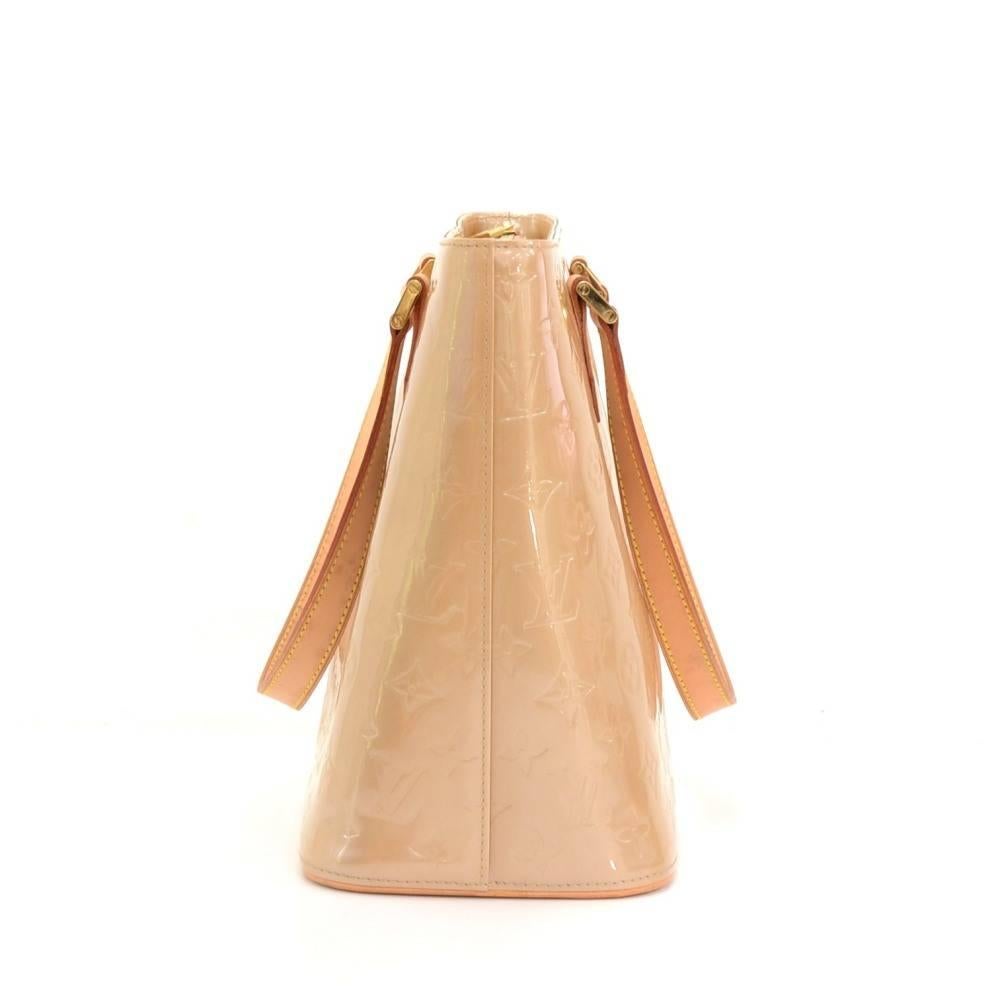 Louis Vuitton Houston Beige Noisette Vernis Leather Shoulder Bag 1