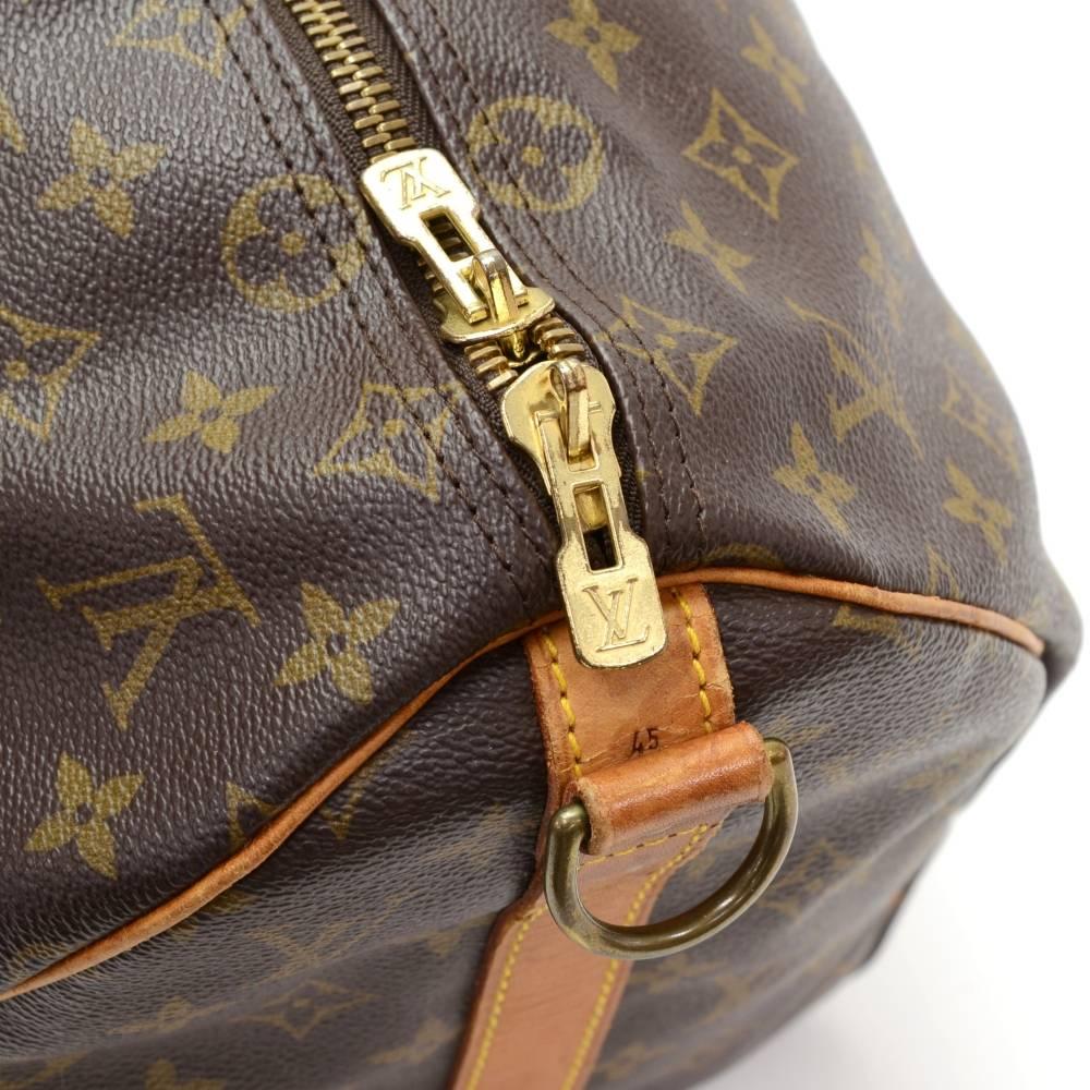 Women's Vintage Louis Vuitton Keepall 45 Bandouliere Monogram Canvas Duffle Travel Bag