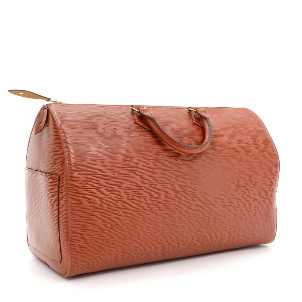 Orange Vintage Louis Vuitton Speedy 40 Brown Kenyan Fawn Epi Leather Hand Bag