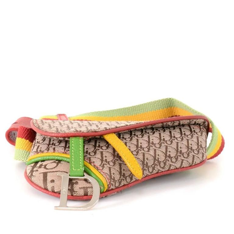 Christian Dior Saddle Chocolate Monogram Canvas Mini Waist Bag at
