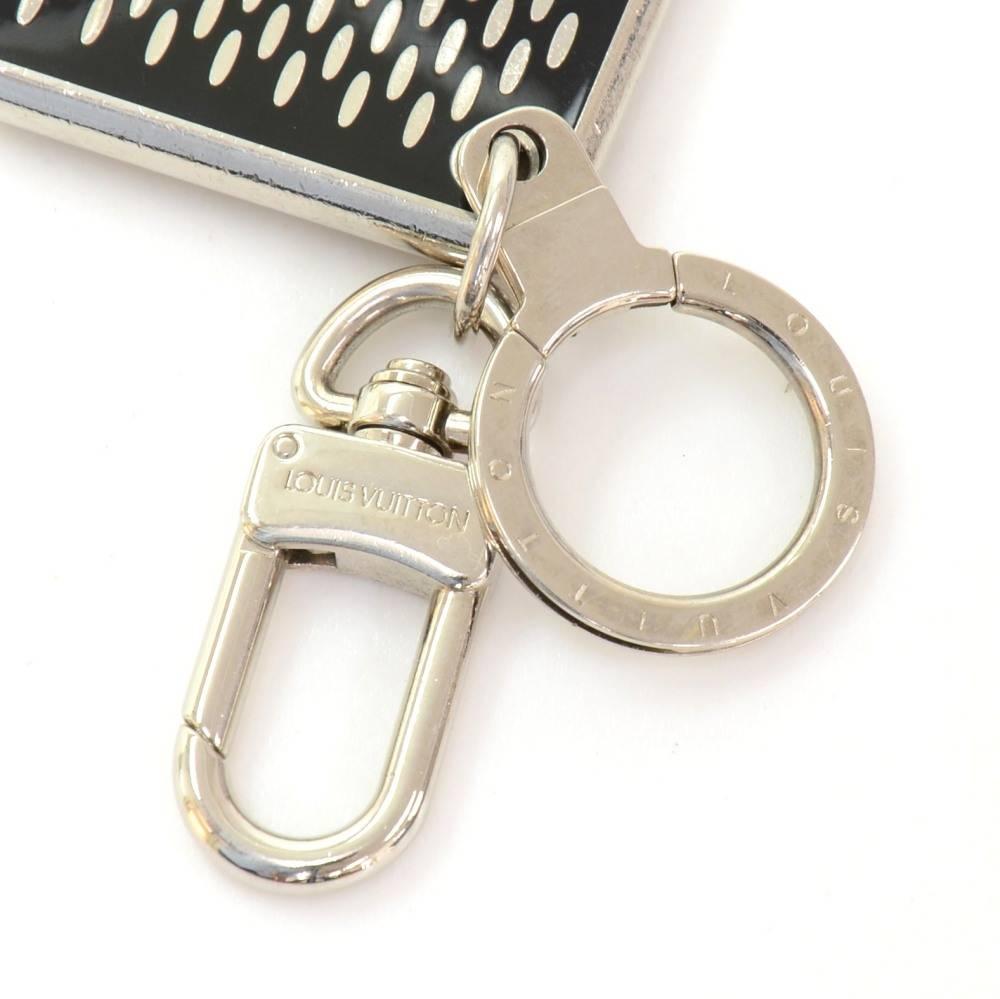 Louis Vuitton Black x Silver Tone Key Chain / Holder 1