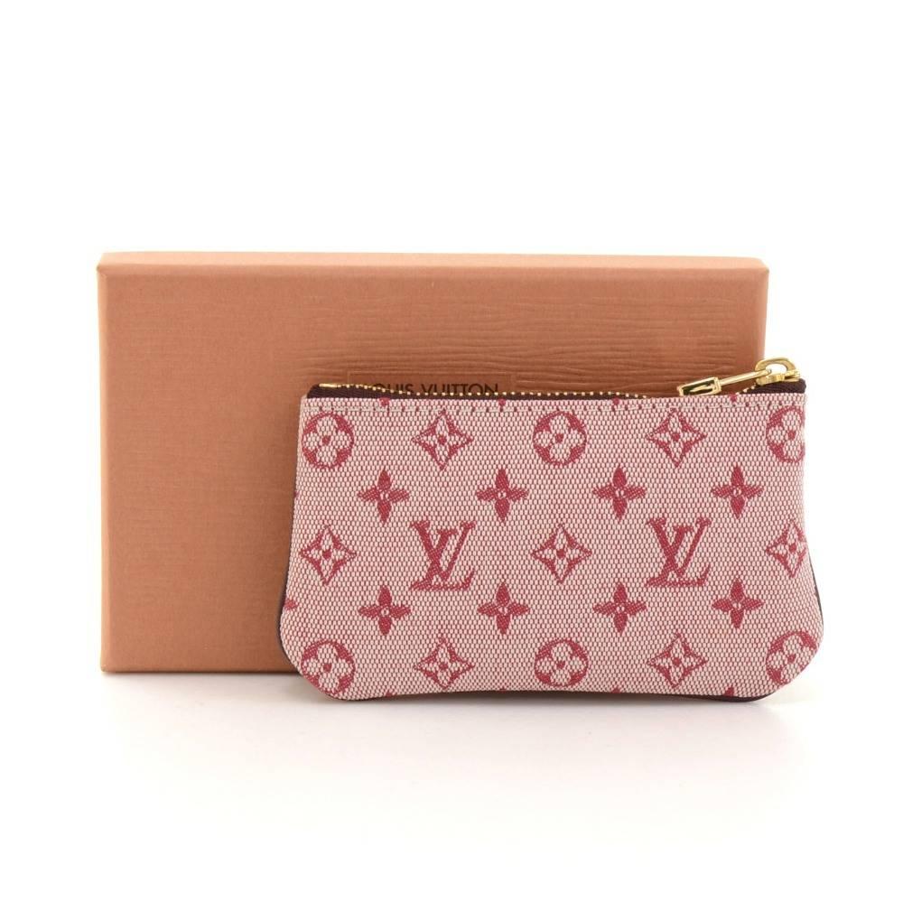 Louis Vuitton mini monogram pochette cles key/coin case. This can also hold  coins and small items!

Made in: France
Size: 4.9 x 2.8 x x inches or 12.5 x 7 x x cm
Color: Red
Dust bag:   Not included  
Box:   Yes included  
RRP:
