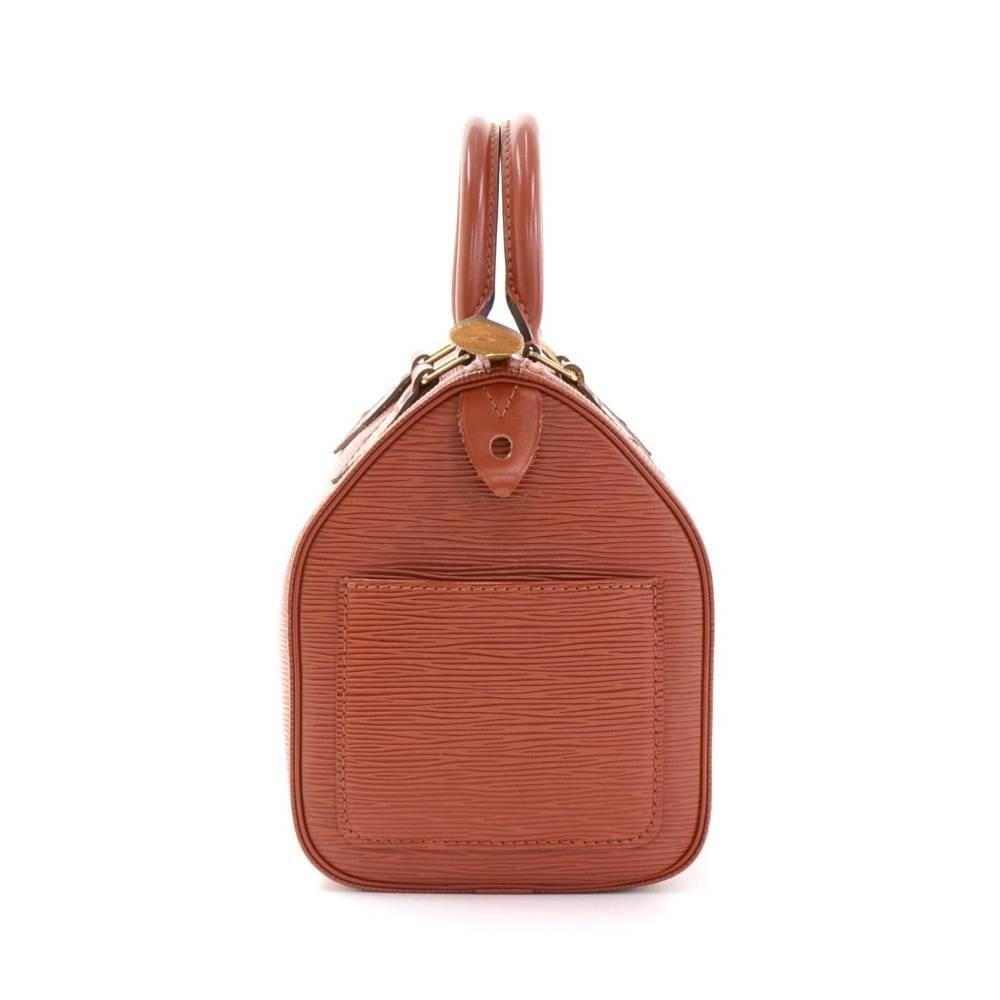 Women's Vintage Louis Vuitton Speedy 25 Kenyan Fawn Brown Epi Leather City Hand Bag