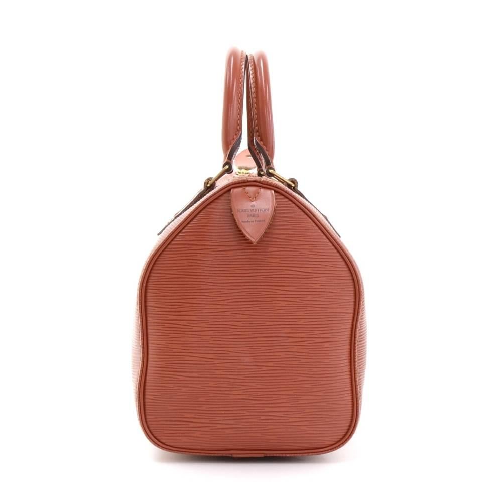 Vintage Louis Vuitton Speedy 25 Kenyan Fawn Brown Epi Leather City Hand Bag In Good Condition In Fukuoka, Kyushu