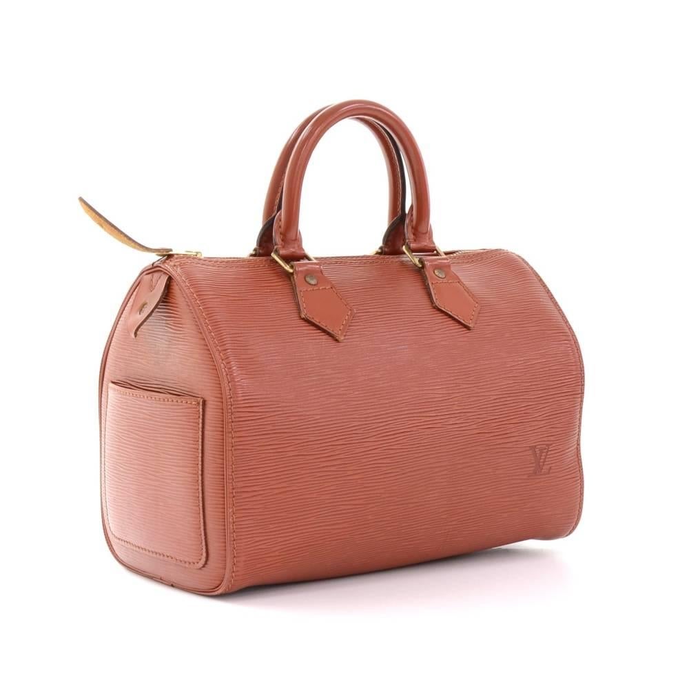 Pink Vintage Louis Vuitton Speedy 25 Kenyan Fawn Brown Epi Leather City Hand Bag