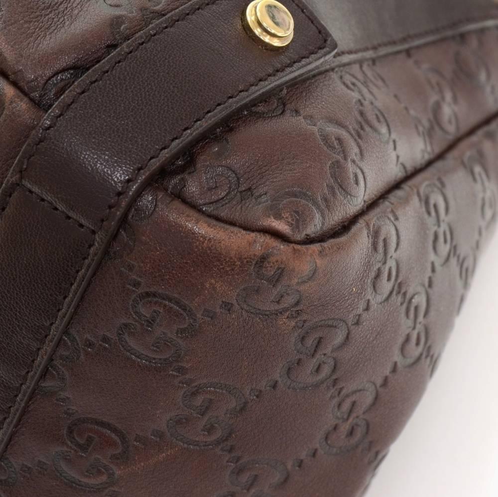 Gucci Guccissima Dark Brown Leather Hand Bag 3