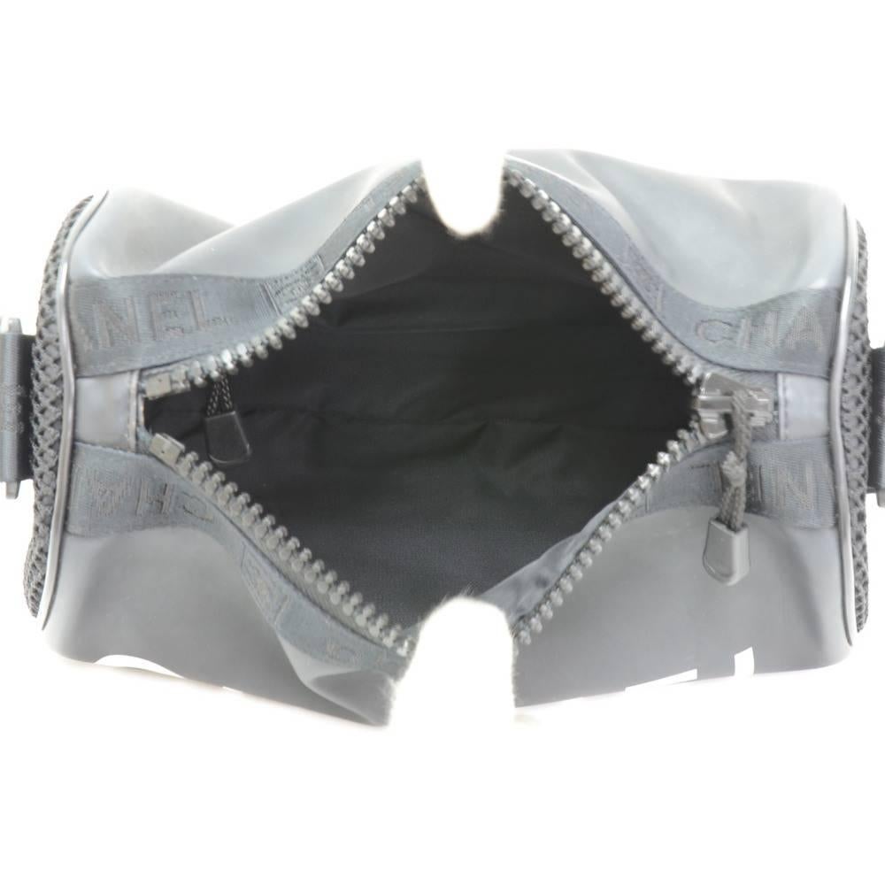 Chanel Sports Line Black Rubber Shoulder Pouch Bag 3